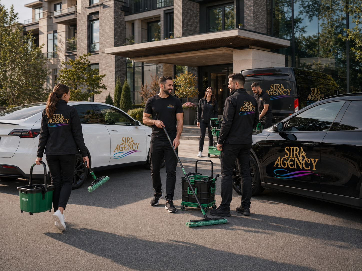 Professionelle SiRa Agency Reinigung mit Profi-Ausrüstung